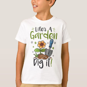 T-shirt La vie est un jardin creuser pour la lumière pour 