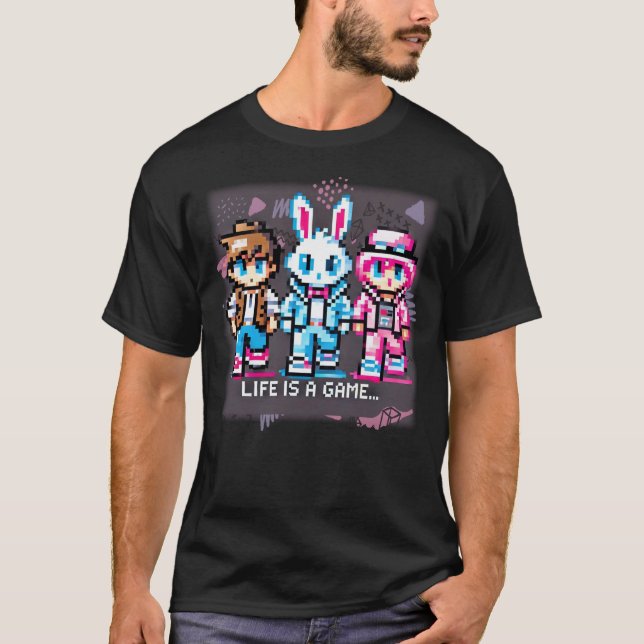 T-shirt La Vie Est Un Jeu. #Part2 (8bit) (maillot de joueu (Devant)