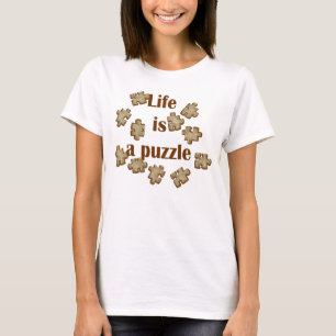 T-shirt La vie est un puzzle Jaune