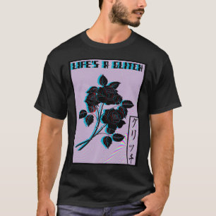 T-shirt La vie est un vaporwave glacé esthétique Rose tris