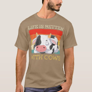 T-shirt La Vie Fermière Est Meilleure Avec Vaches Retro Fe