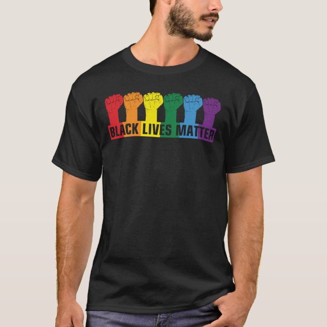 T-shirt LA VIE NOIRE EST IMPORTANTE - BLM Rainbow (Devant)