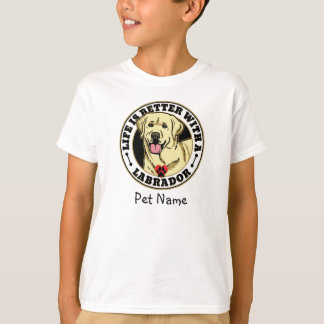 T-shirt La vie personnalisée au Labrador blanc est meilleu