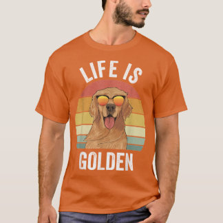 T-shirt La vie rétro est en or Cadeaux drôles de Golden Re