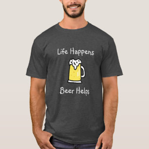 T-shirt La vie se passe, la bière aide au Humour de l'alco