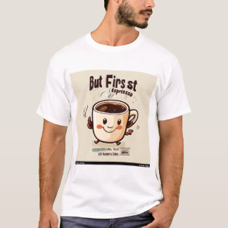 T-shirt La vie se passe, le café aide Tee v4