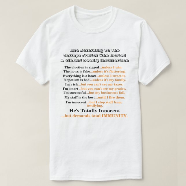T-shirt La Vie Selon Le Traître Corrompu........... (Design devant)