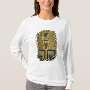 T-shirt La vie toujours avec les feuilles de livre et les