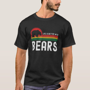 T-shirt La Vie vintage Vaut Mieux Avec Les Ours La Forêt F