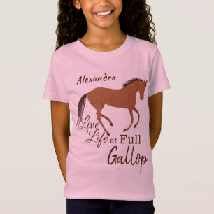 T-Shirt La vie vivante de cheval de cuir rustique de Faux
