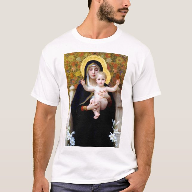 T-shirt La Vierge de la Lily, Bouguereau (Devant)