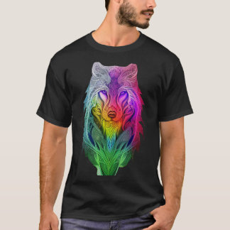 T-shirt La vision artistique de l'illustration du loup de