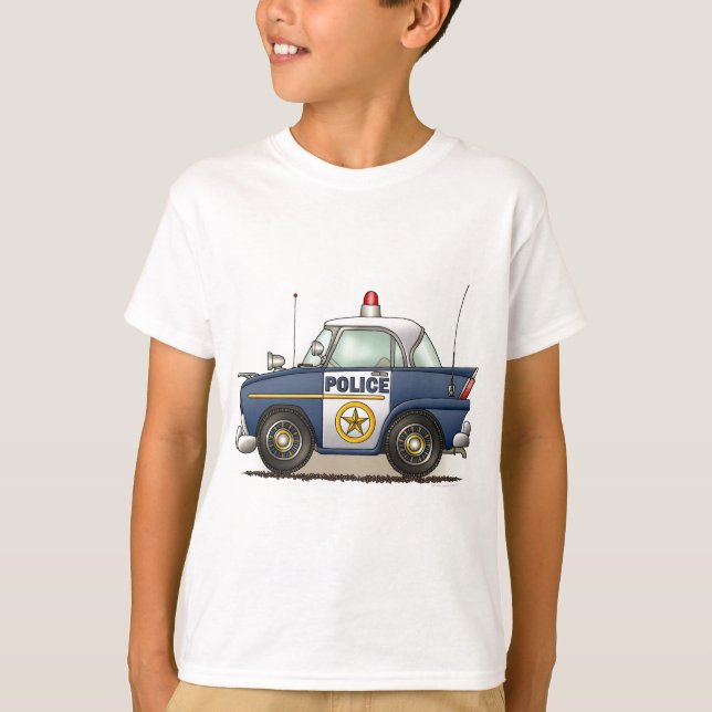 T-shirt La voiture de cannette de fil de Crusier de police (Devant)