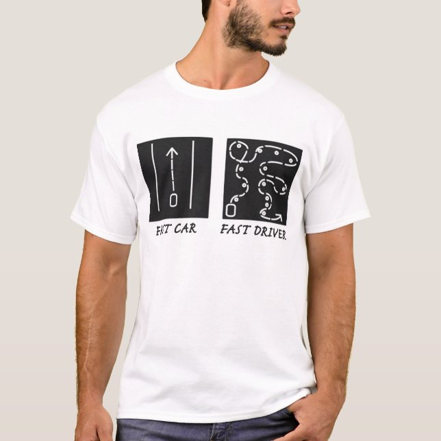 T-shirt La voiture rapide jeûnent conducteur (Devant)