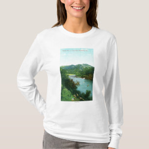 T-shirt La vue aérienne de la rivière russe au camp s'es