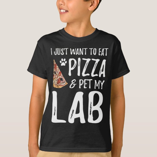 T-shirt Lab Amoureux des chiens Pizza Labrador Chien Maman (Devant)