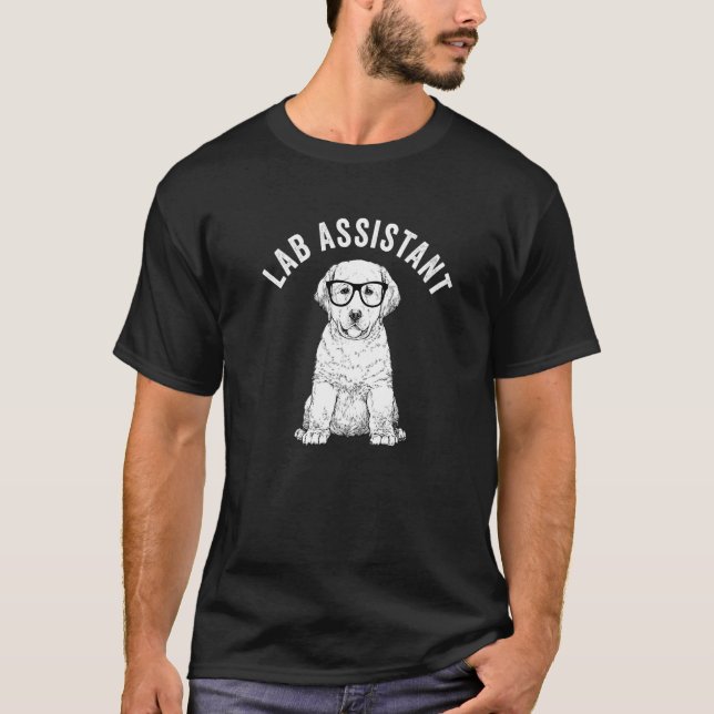 T-shirt Lab Assistant Nerdy Yellow Labrador Retriever Pupp (Devant)