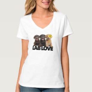T-shirt Lab Love labrador retriever chocolat jaune noir