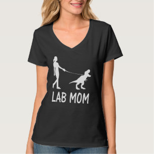 T-shirt Lab Mom Labrador Retriever Mama Chien Dinosaure Fe