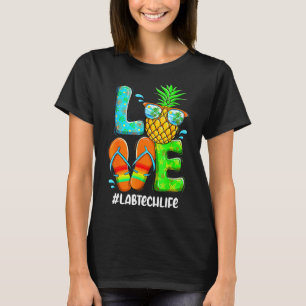 T-shirt Lab Tech Aimer Été Ananas Fleur tropicale Fli