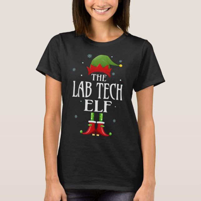T-shirt Lab Tech Elf Xmas drôle Famille correspondant Noël (Devant)