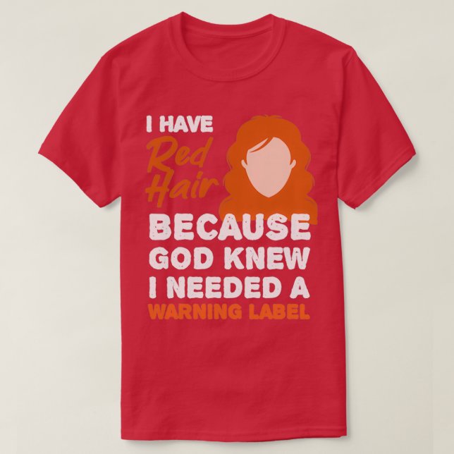 T-shirt Label Redhead Warning Mc1r (Design devant)