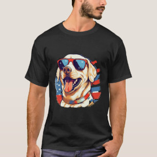 T-shirt Labo Jaune 4 juillet Design Patriotic Pup Labo