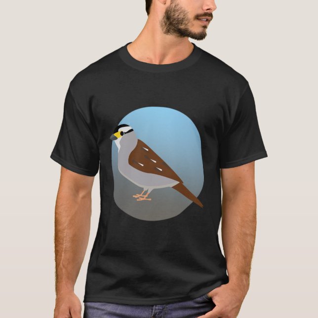 T-shirt laboratoire d'oiseaux de Bruant à gorge bl (Devant)