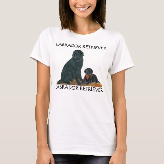 T-shirt Laboratoire noir avec la chemise de chiot (Devant)