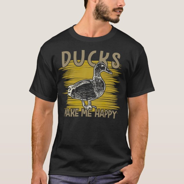 T-shirt Laboratoire noir de race de canard (Devant)