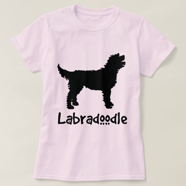 T-shirt Labradoodle avec le texte frais (dans le noir) (Design devant)