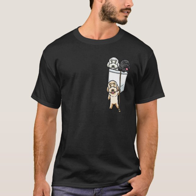 T-shirt Labradoodle Dog In Pocket_1 (Devant)
