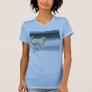 T-shirt Labradoodle - jour heureux sur la plage