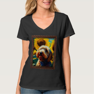 T-shirt Labradoodle Peinture Tournesol Fleur Maman Femmes