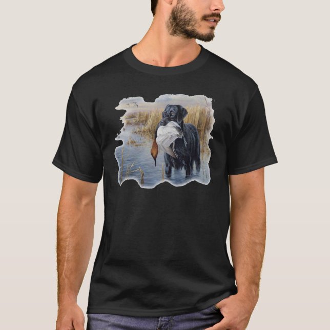 T-shirt Labrador avec la chasse de canard de canard (Devant)