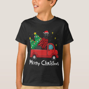 T-shirt Labrador Black Christmas Truck Tree Maman Papa Xma