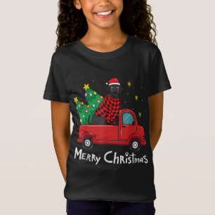 T-Shirt Labrador Black Christmas Truck Tree Maman Papa Xma