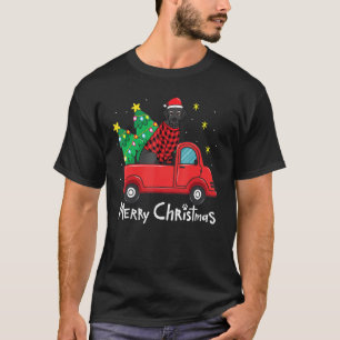 T-shirt Labrador Black Christmas Truck Tree Maman Papa Xma