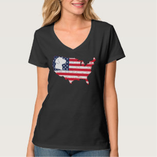 T-shirt Labrador Chien 4 juillet Drapeau Américain Étoiles