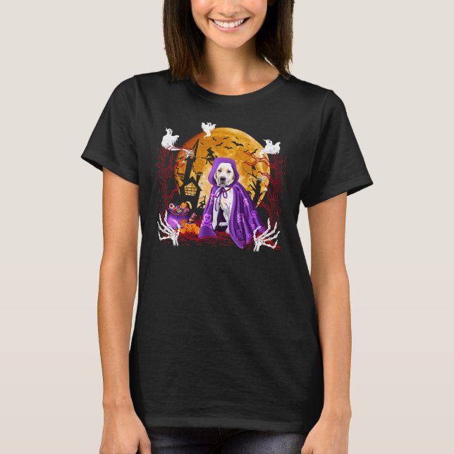 T-shirt Labrador Chien portant le manteau d'Halloween Citr (Devant)