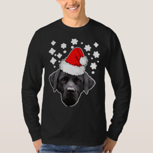 T-shirt Labrador Christmas Black Lab À Père Noël