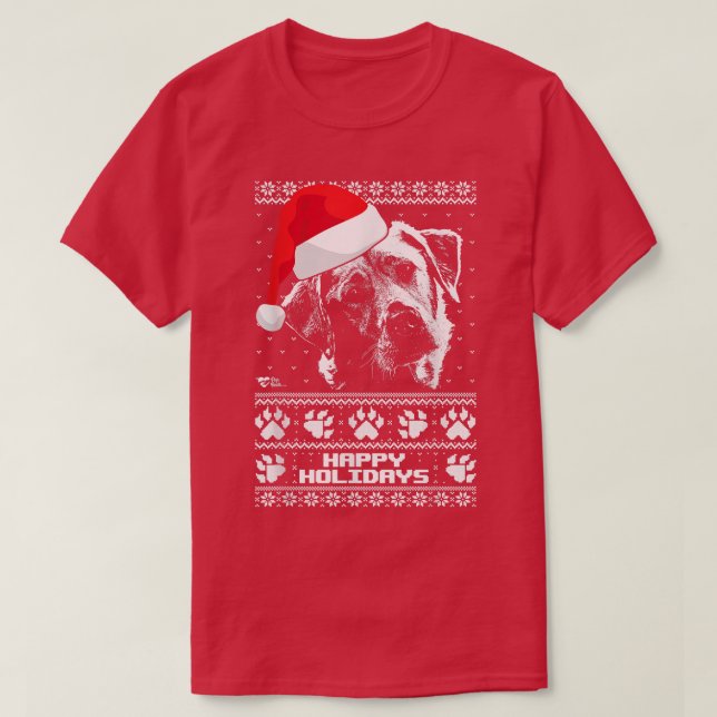 T-shirt Labrador Cute Joyeuses Fêtes Noël (Design devant)