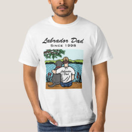 T-shirt Labrador et papa noirs personnalisés 2