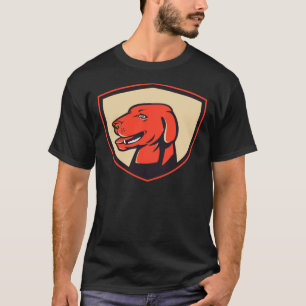 T-shirt Labrador Golden Retriever Chien Head Shield Retro