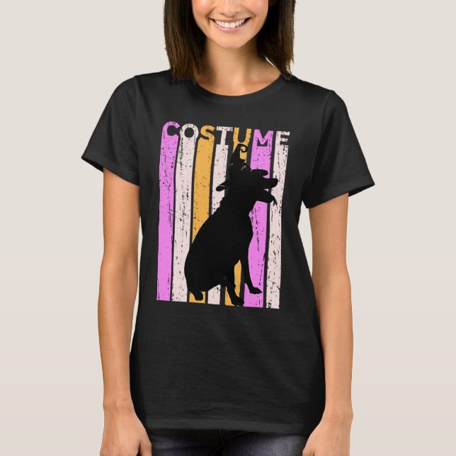 T-shirt Labrador Halloween In Witch Hat Cute Black Lab Coo (Devant)