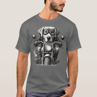 T-shirt Labrador motard Chien cool conduisant une moto ami