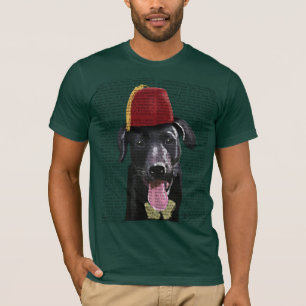 T-shirt Labrador noir avec Fez