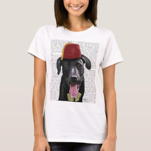 T-shirt Labrador noir avec Fez