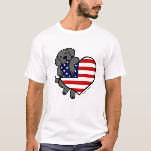 T-shirt Labrador noir et bande dessinée du coeur 2 de