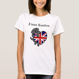 T-shirt Labrador noir et bande dessinée du coeur 2 de